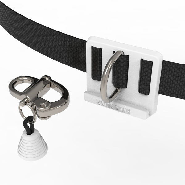 white CNF belt with quick release